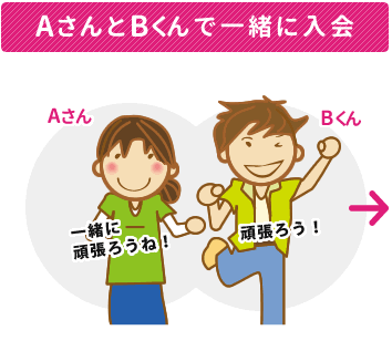 AさんとBくん一緒に入会