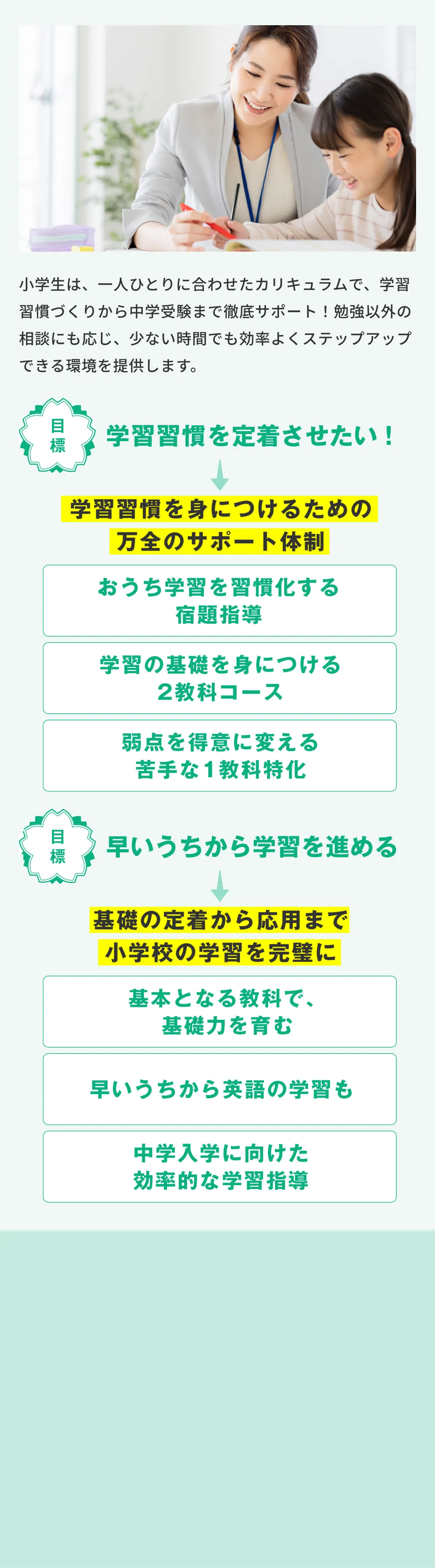 小学生のコース・料金の案内