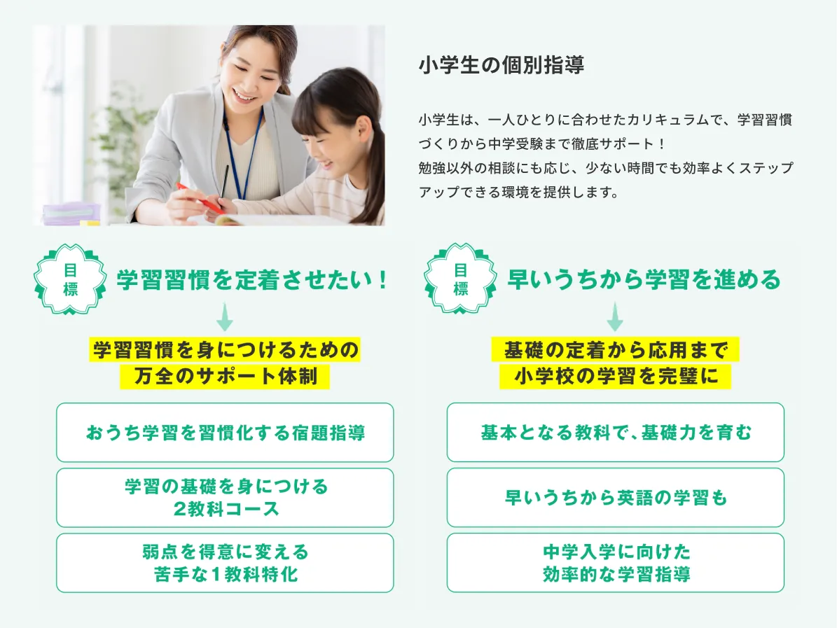 小学生のコース・料金の案内